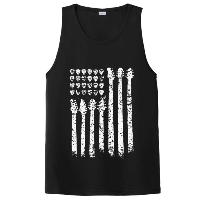 Patriotic AMERICAN FLAG Guitar Guitarist Gift Musician Performance Tank