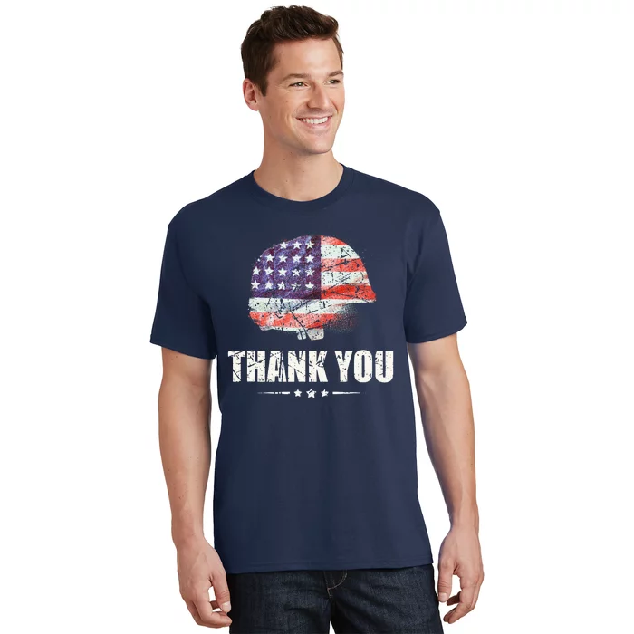 Patriotic American Flag Thank You T-Shirt