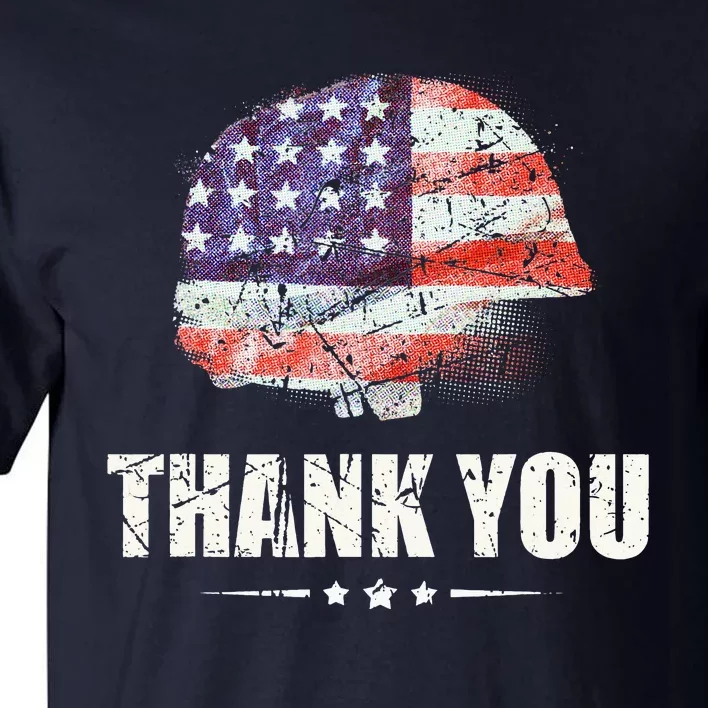 Patriotic American Flag Thank You Tall T-Shirt