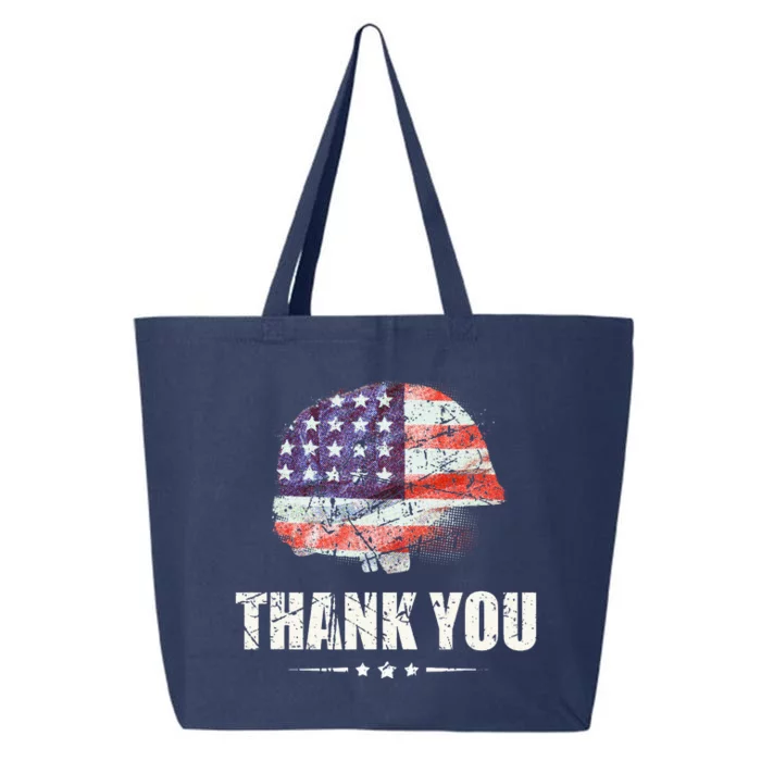 Patriotic American Flag Thank You 25L Jumbo Tote