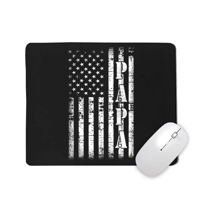 Papa American Flag US Papa Fathers Day Gift Idea Mousepad