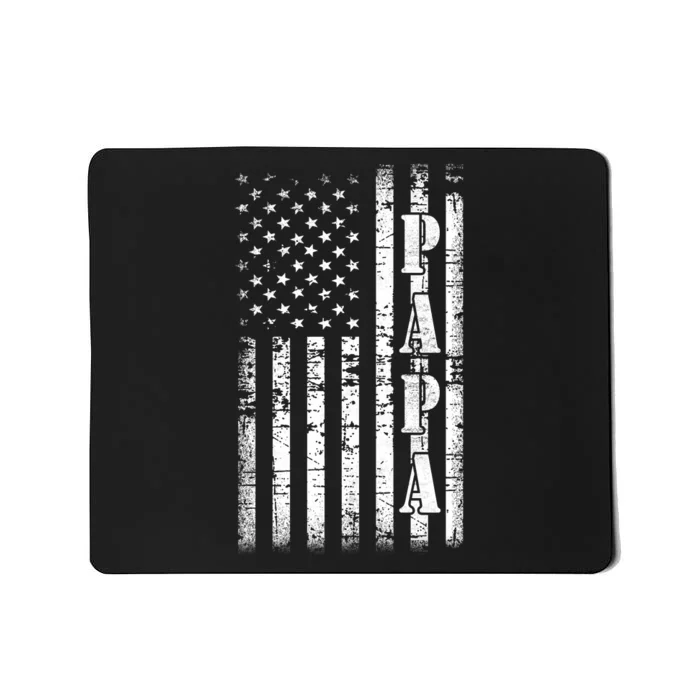 Papa American Flag US Papa Fathers Day Gift Idea Mousepad