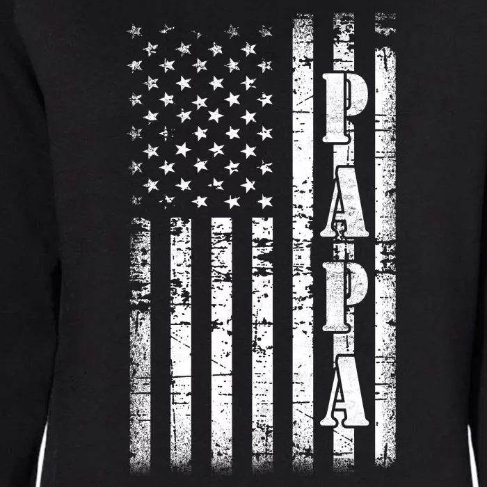 Papa American Flag US Papa Fathers Day Gift Idea Womens California Wash Sweatshirt