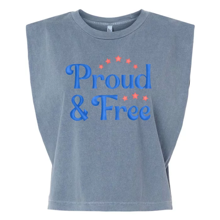 Proud And Free USA Holiday Garment-Dyed Women's Muscle Tee