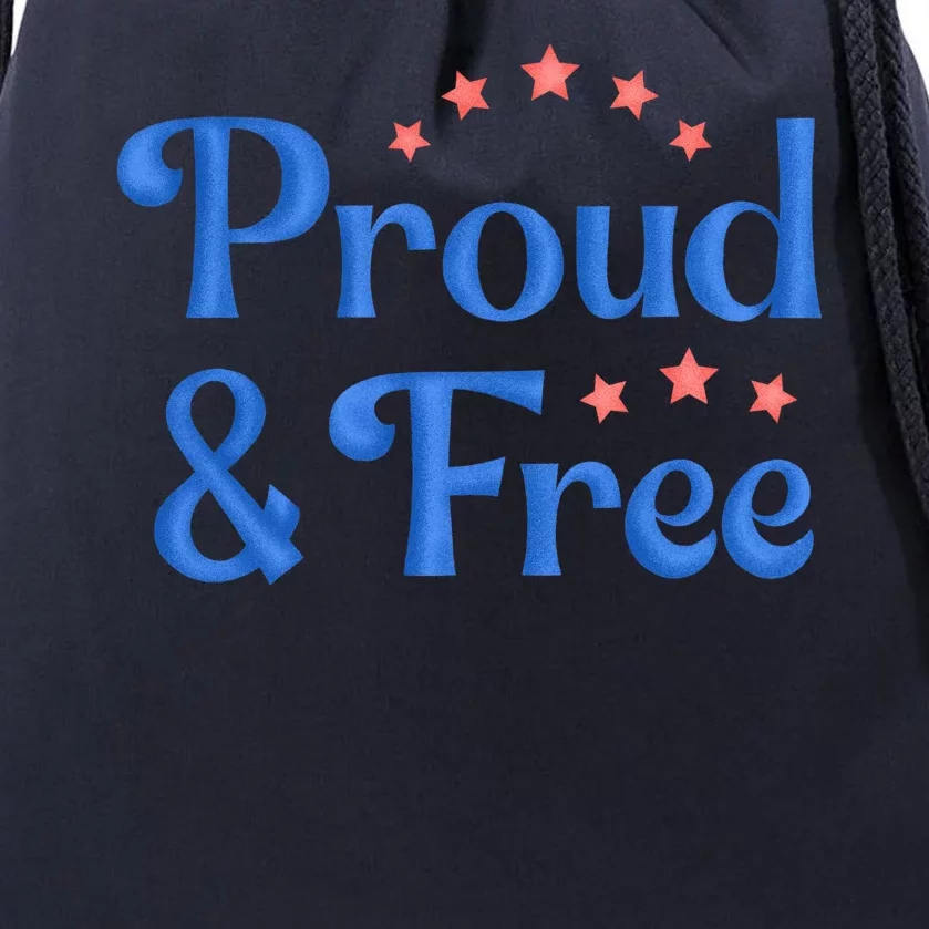 Proud And Free USA Holiday Drawstring Bag