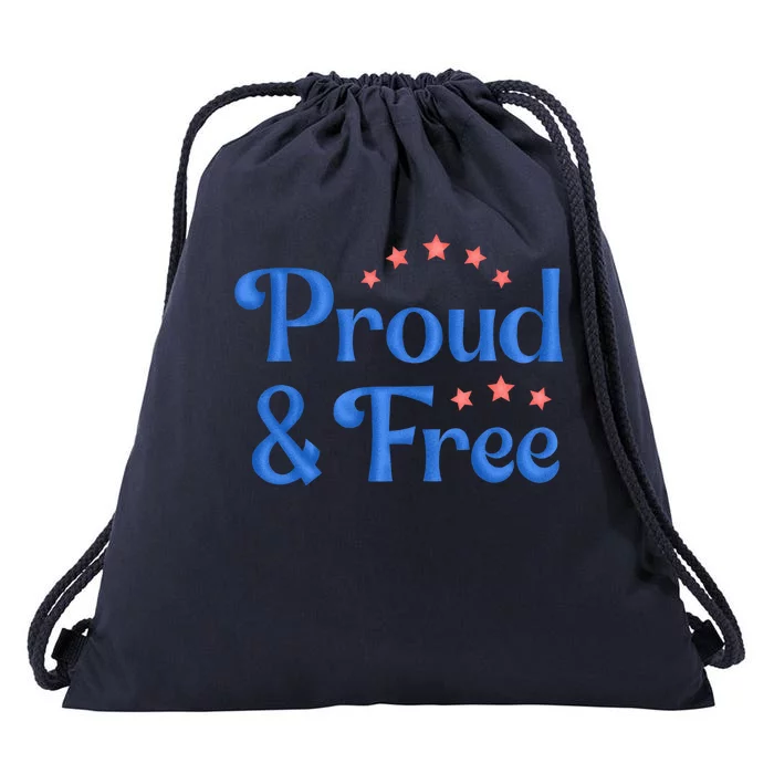 Proud And Free USA Holiday Drawstring Bag