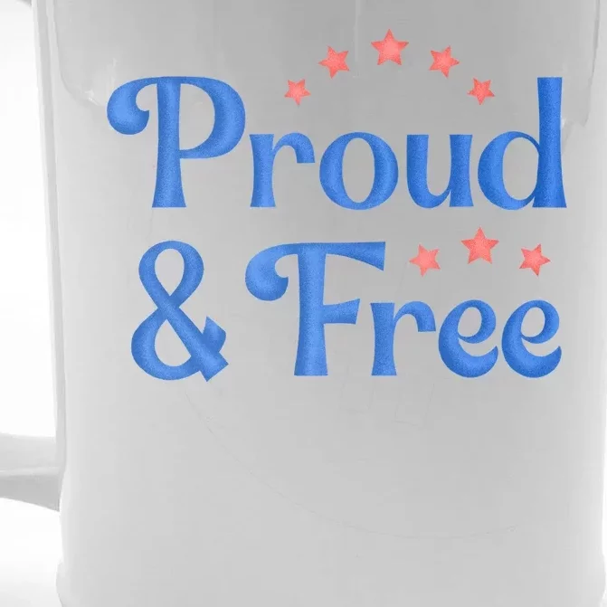 Proud And Free USA Holiday Front & Back Beer Stein