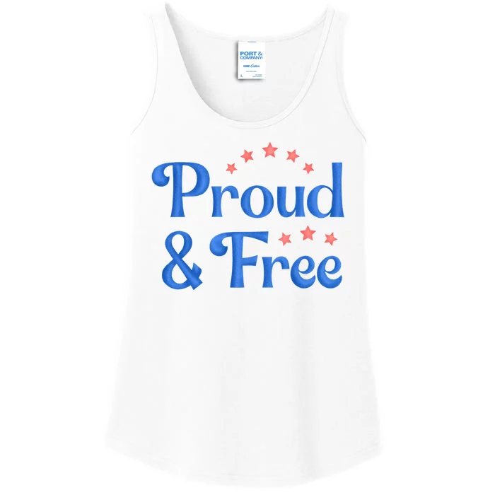 Proud And Free USA Holiday Ladies Essential Tank