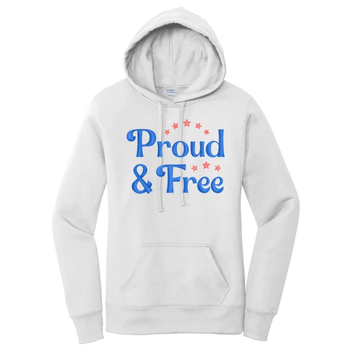 Proud And Free USA Holiday Women's Pullover Hoodie