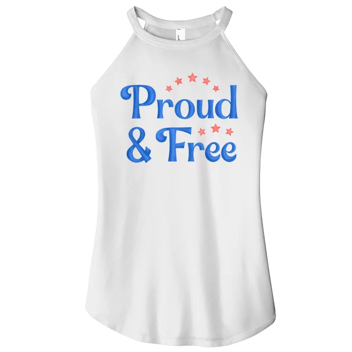 Proud And Free USA Holiday Women’s Perfect Tri Rocker Tank