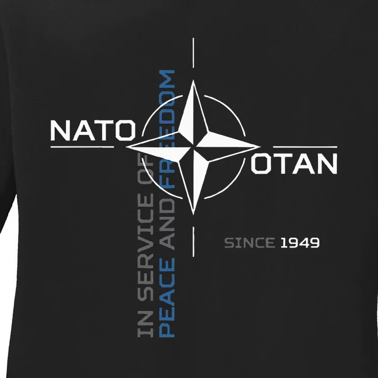 Peace And Freedom Otan Nato Ladies Long Sleeve Shirt