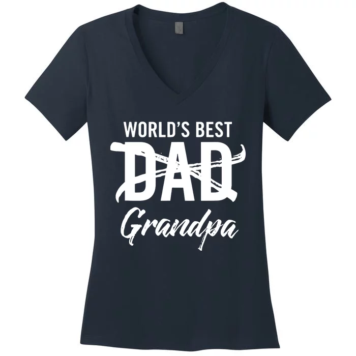 Pregnancy Announcement For Grandparents Women's V-Neck T-Shirt