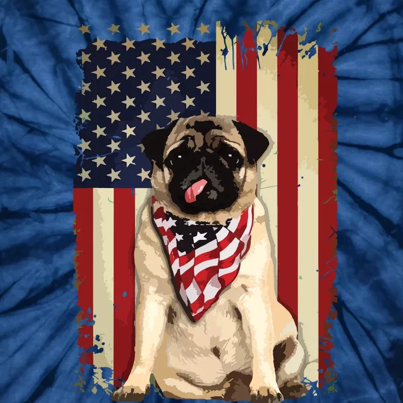 Pug American Flag 4th Of July Shirts Independence Tie-Dye T-Shirt