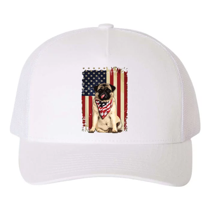 Pug American Flag 4th Of July Shirts Independence Yupoong Adult 5-Panel Trucker Hat