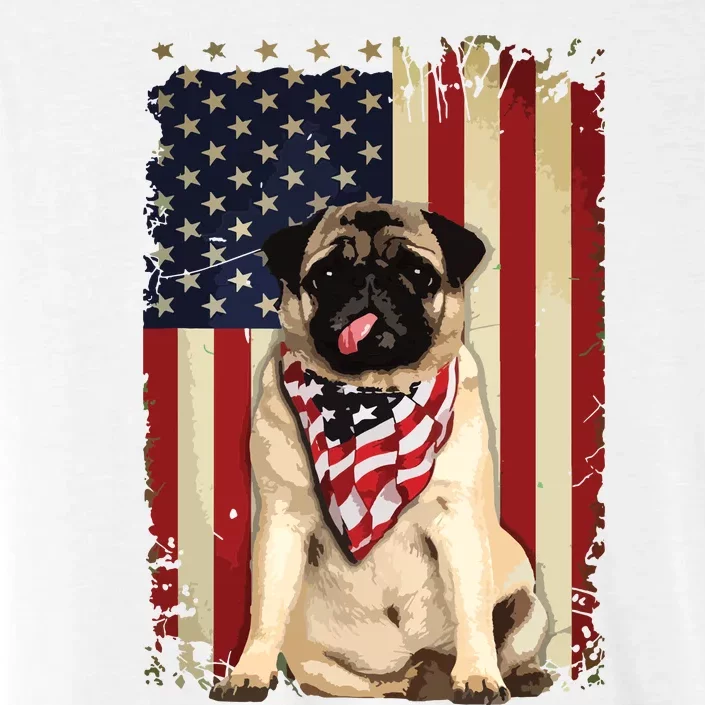 Pug American Flag 4th Of July Shirts Independence ChromaSoft Performance T-Shirt