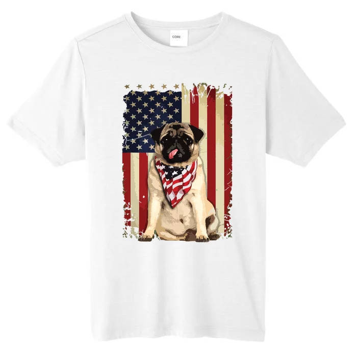 Pug American Flag 4th Of July Shirts Independence ChromaSoft Performance T-Shirt