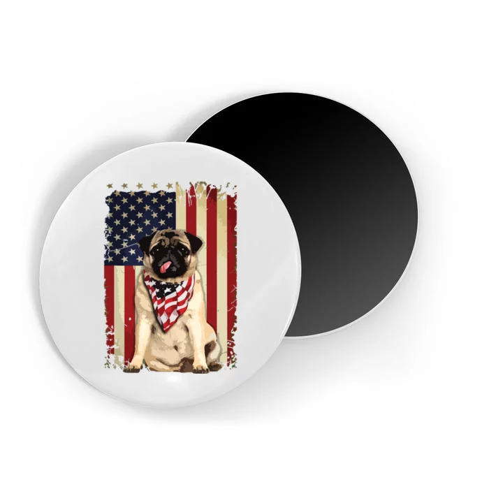 Pug American Flag 4th Of July Shirts Independence Magnet