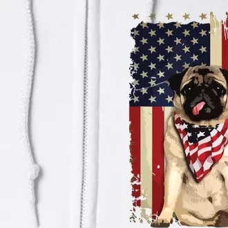 Pug American Flag 4th Of July Shirts Independence Full Zip Hoodie