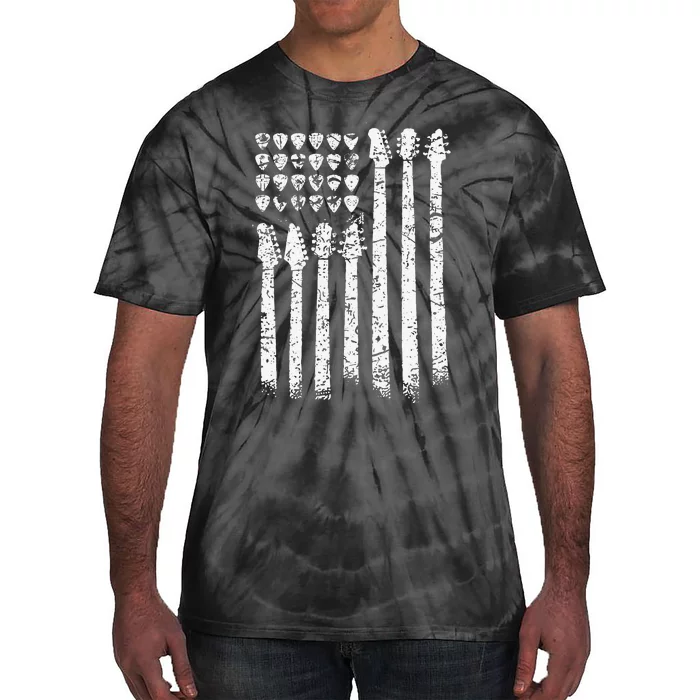 Patriotic AMERICAN FLAG Guitar Guitarist Gift Musician Tie-Dye T-Shirt