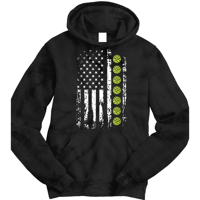 Pickleball American Flag Pickleball Player Tie Dye Hoodie