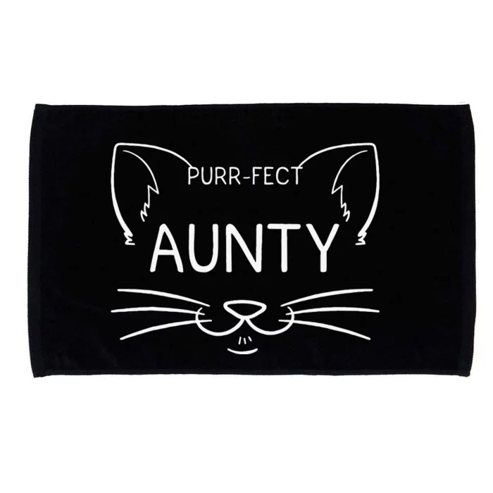 Purrfect Aunty Funny Cat Lover Aunt Aunties Kitty Owner Microfiber Hand Towel