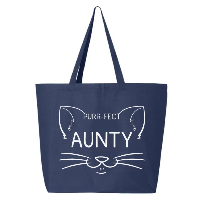 Purrfect Aunty Funny Cat Lover Aunt Aunties Kitty Owner 25L Jumbo Tote