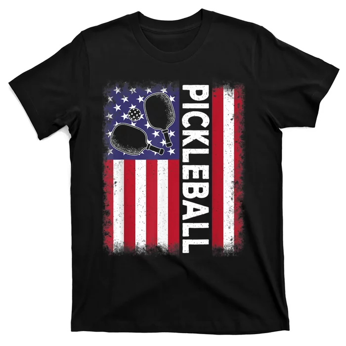 Pickleball American Flag Funny Pickleball Lover T-Shirt