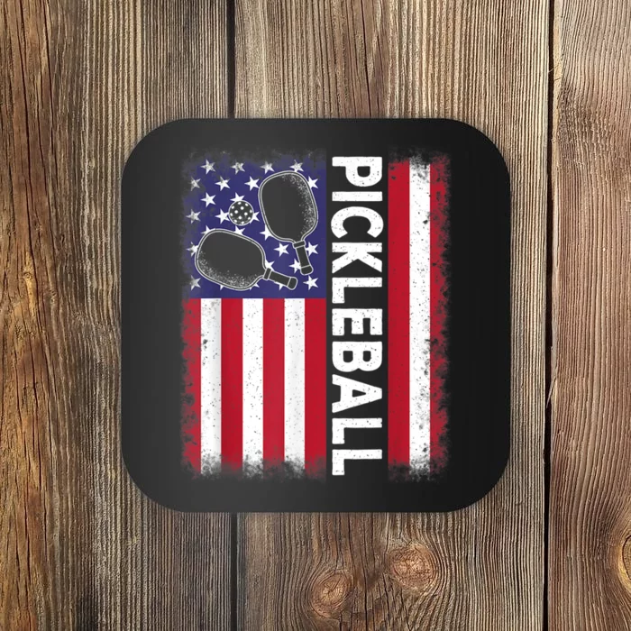 Pickleball American Flag Funny Pickleball Lover Coaster