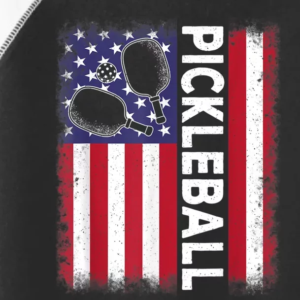 Pickleball American Flag Funny Pickleball Lover Toddler Fine Jersey T-Shirt