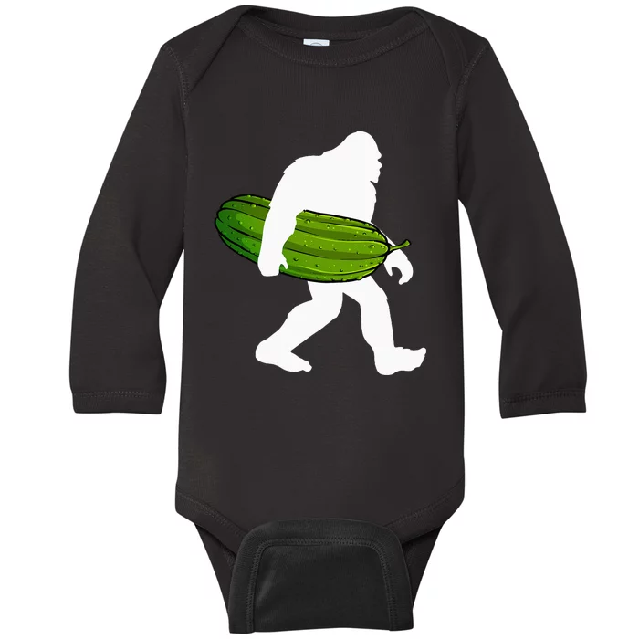 Pickle Art For Women Bigfoot Cucumber Baby Long Sleeve Bodysuit