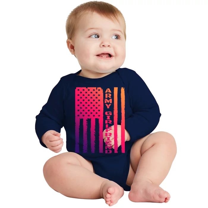 Proud Army Friend Gift Military Friend Veteran's Day Gift Baby Long Sleeve Bodysuit