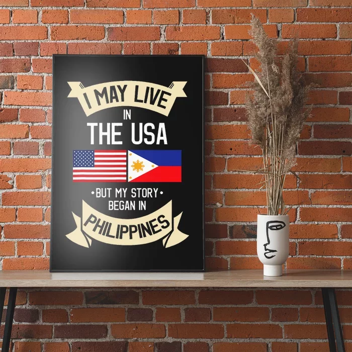 Philippines American Flag USA Filipino Roots Gifts Poster