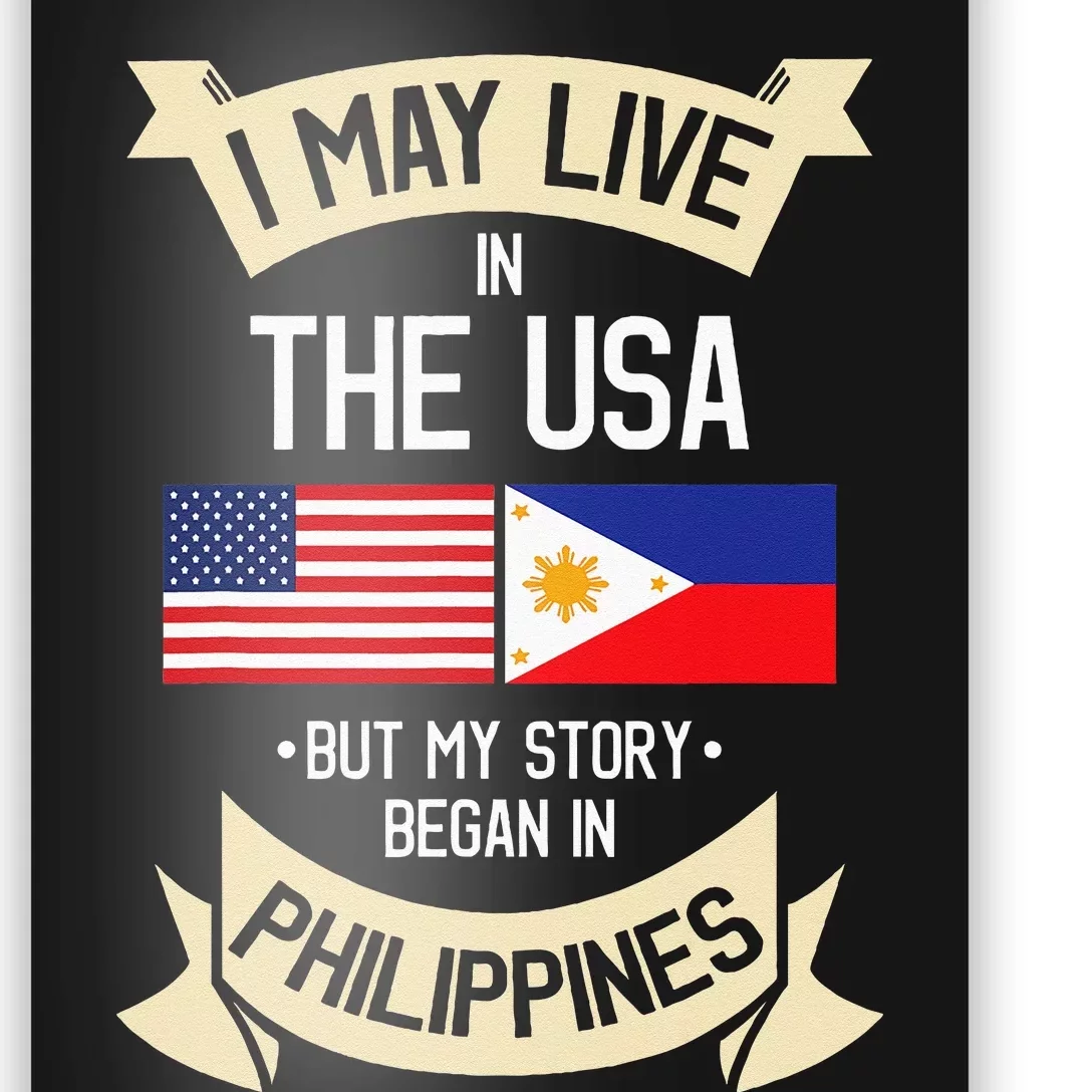 Philippines American Flag USA Filipino Roots Gifts Poster