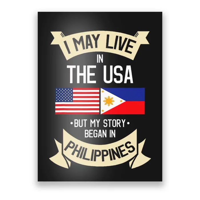 Philippines American Flag USA Filipino Roots Gifts Poster