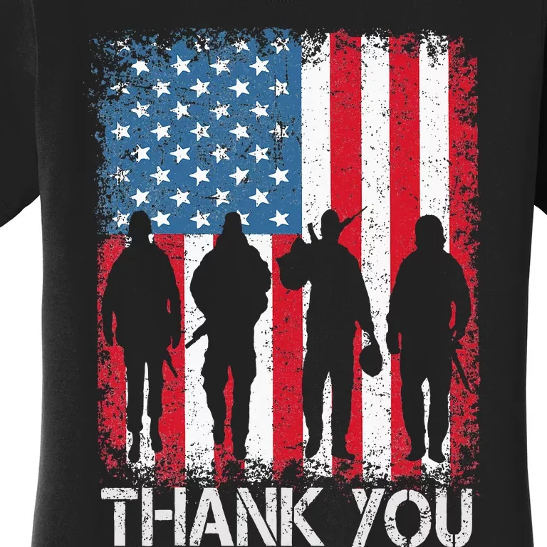 Patriotic American Flag Thank You Women's T-Shirt