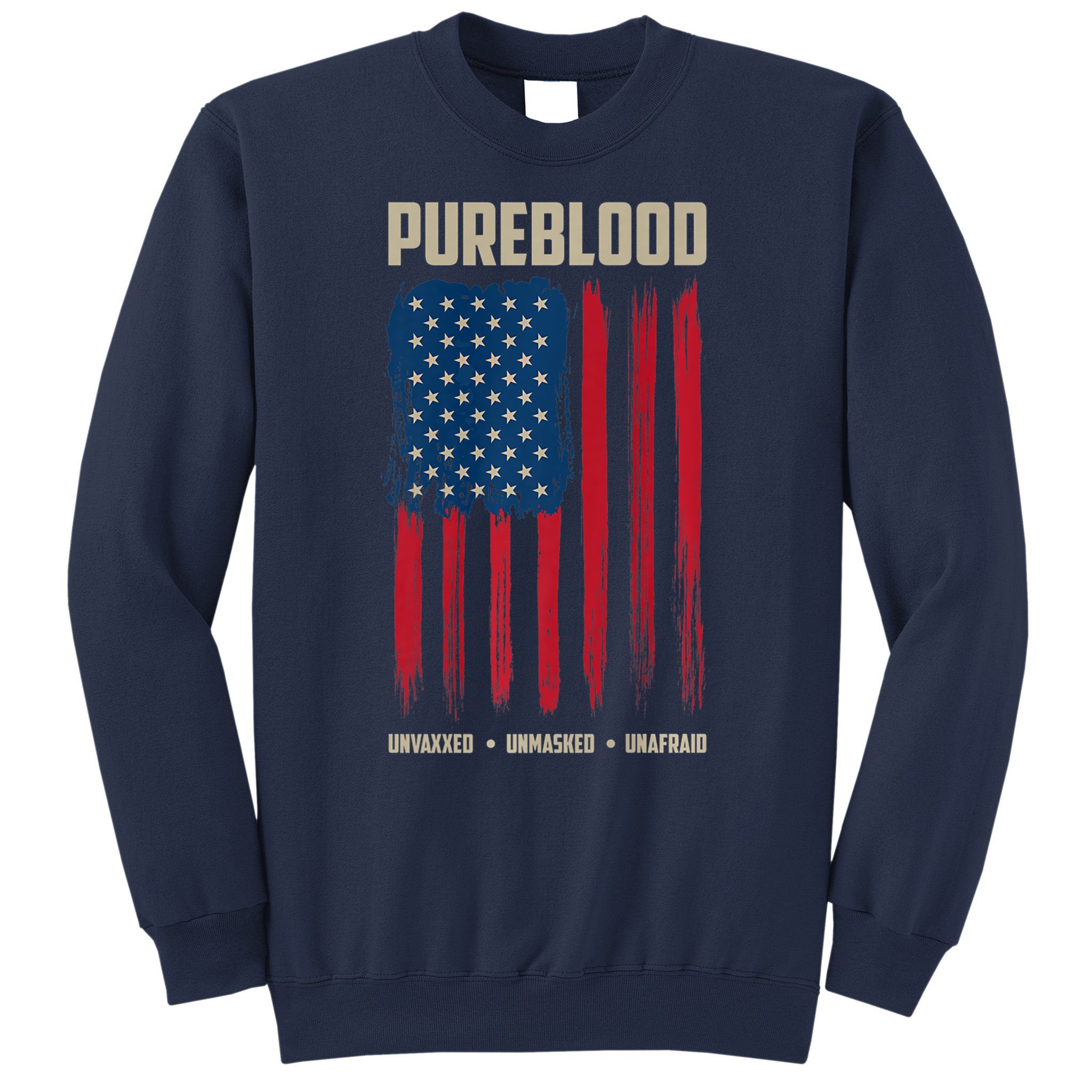 Pure Blooded American Tshirt New Patriotic Unisex in Black 