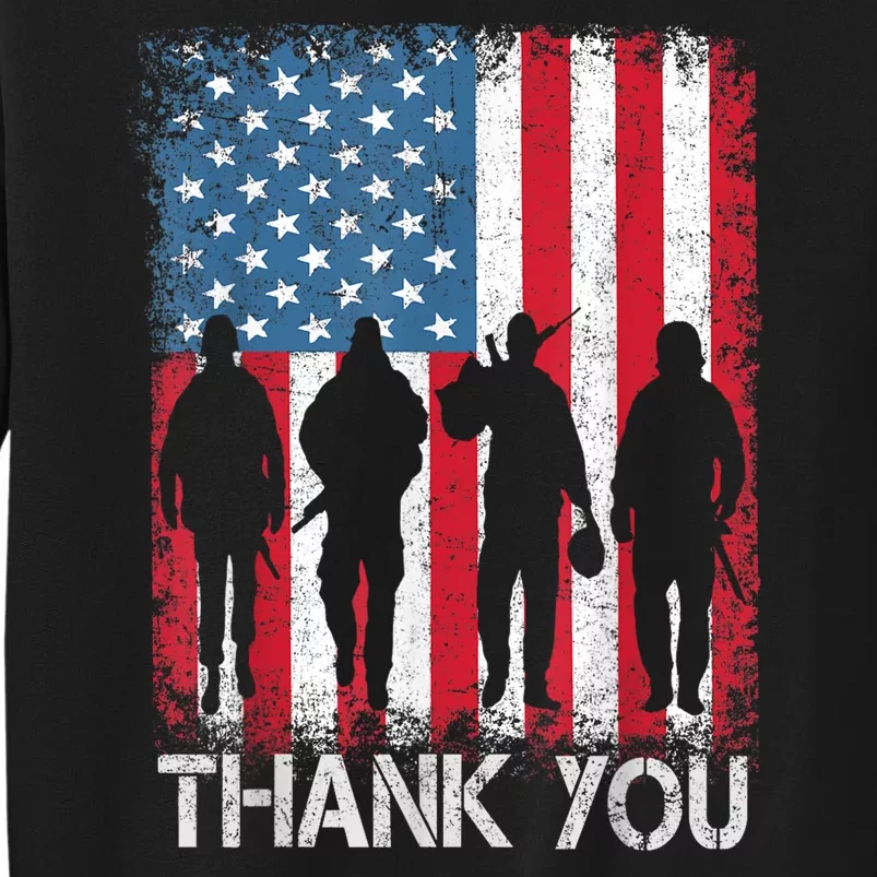 Patriotic American Flag Thank You Sweatshirt