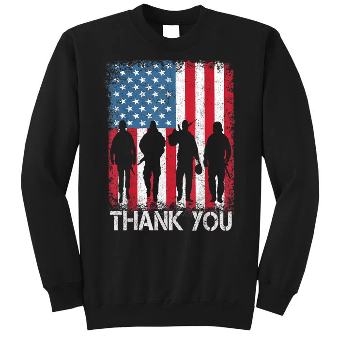 Patriotic American Flag Thank You Sweatshirt