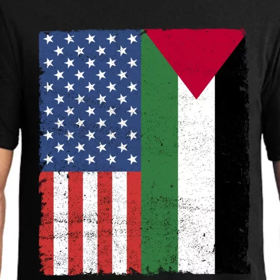 Palestinian American Flag Free Palestine Free Gaza Palestine Cool Gift Pajama Set