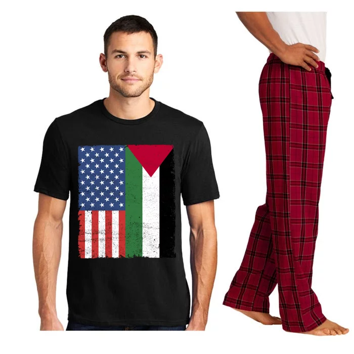 Palestinian American Flag Free Palestine Free Gaza Palestine Cool Gift Pajama Set