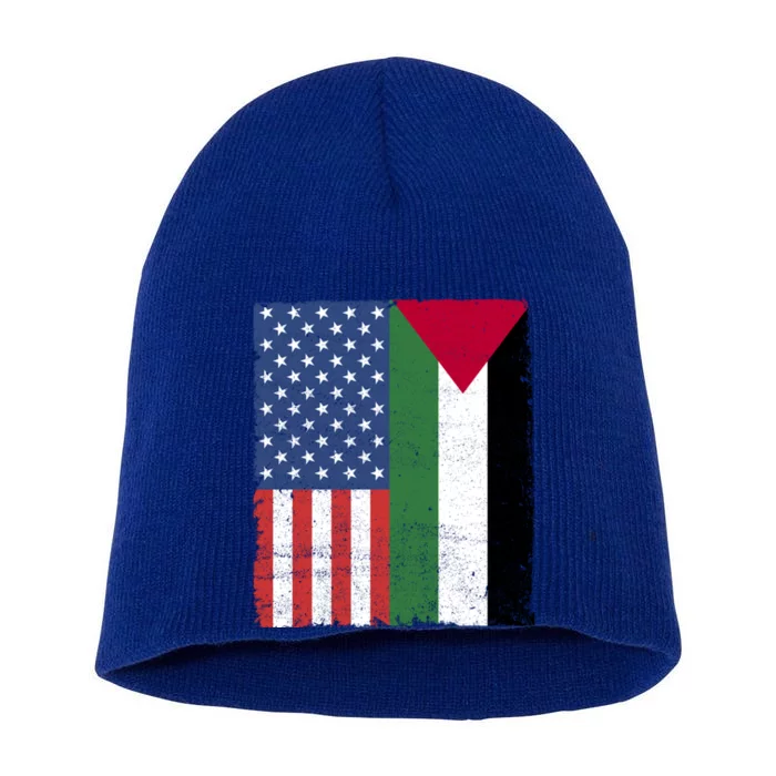 Palestinian American Flag Free Palestine Free Gaza Palestine Cool Gift Short Acrylic Beanie