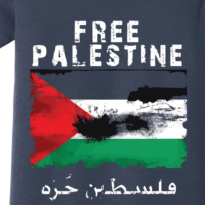 Palestine Arabic Flag I Stand With Palestine Support Palestine Baby Bodysuit