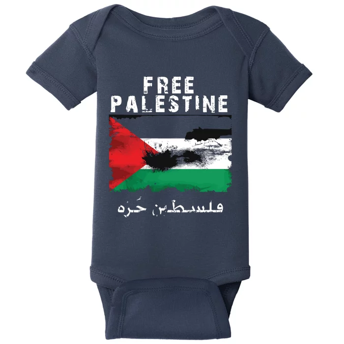 Palestine Arabic Flag I Stand With Palestine Support Palestine Baby Bodysuit