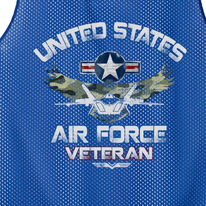 Proud Air Force Veteran Cute Gift Military Veterans Day Dad Papa Gift Mesh Reversible Basketball Jersey Tank