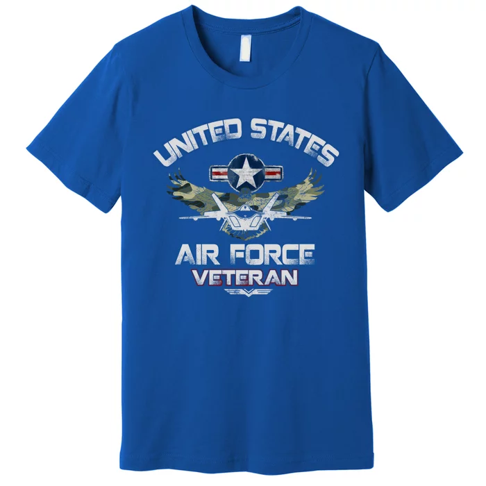 Proud Air Force Veteran Cute Gift Military Veterans Day Dad Papa Gift Premium T-Shirt