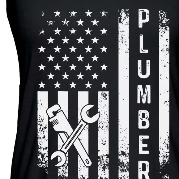 Plumber American Flag Plumbing Ladies Essential Flowy Tank