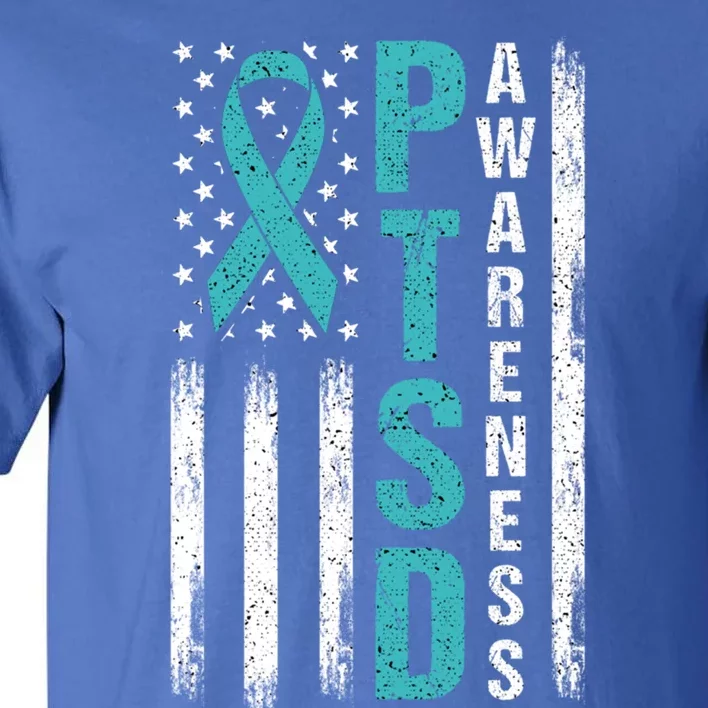 Ptsd Awareness Flag Post Traumatic Stress Disorder Warrior Gift Tall T-Shirt