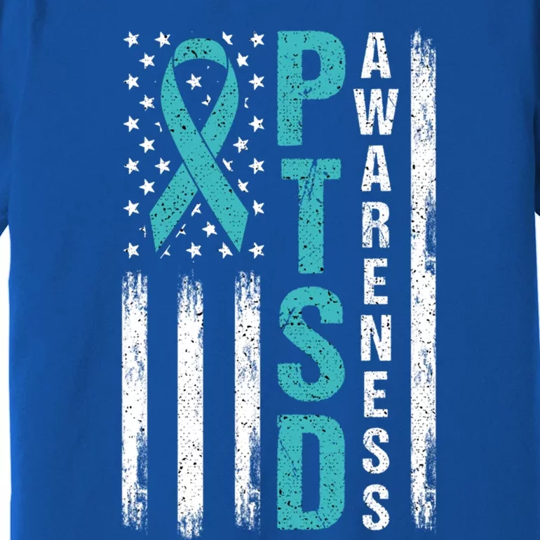 Ptsd Awareness Flag Post Traumatic Stress Disorder Warrior Gift Premium T-Shirt