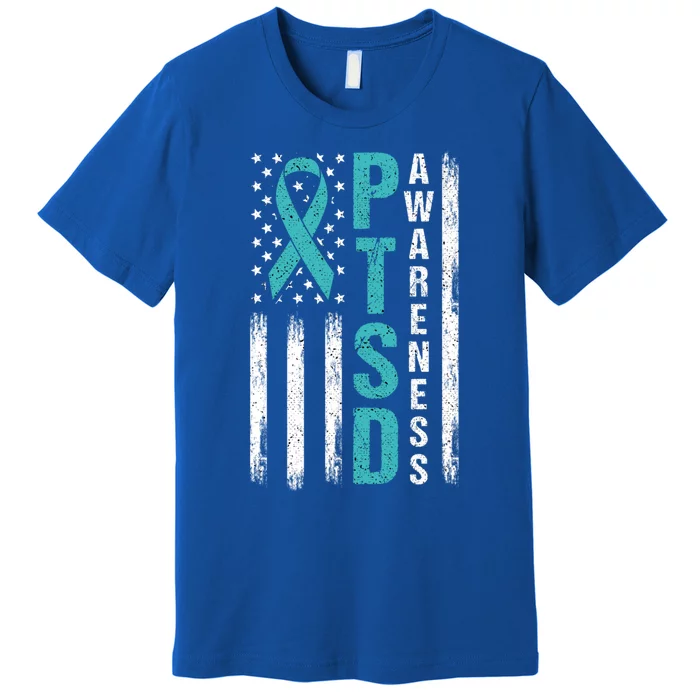 Ptsd Awareness Flag Post Traumatic Stress Disorder Warrior Gift Premium T-Shirt