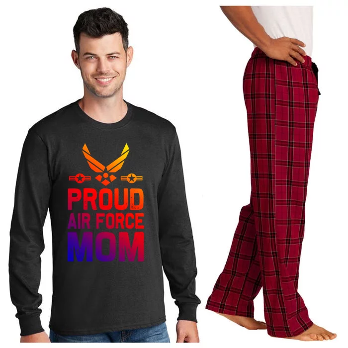 Proud Air Force Mom Veteran Of United States Air Force Cute Gift Long Sleeve Pajama Set